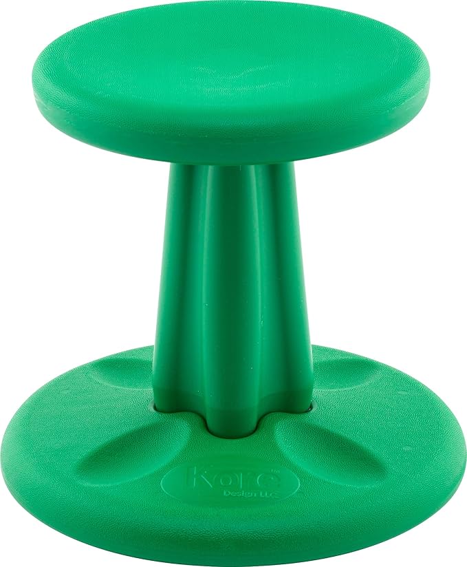 Kore Kids Preschool Wobble Chair - Flexible Seating Stool for Classroom, Preschool, Kindergarten & Elementary School - Age 4-5 yrs, Green (12in)