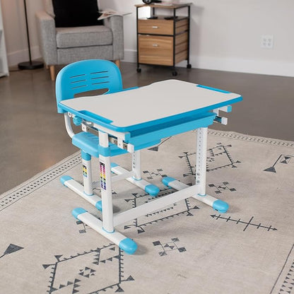 VIVO Height Adjustable Kids Desk Chair, Chair Only, Designed for Interactive Workstation, Universal Children's Ergonomic Seat, Blue, DESK-V201B-CH
