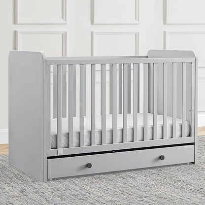 GAP babyGap Graham 4-in-1 Convertible Crib with Storage Drawer - Greenguard Gold Certified, Grey/Dark Grey