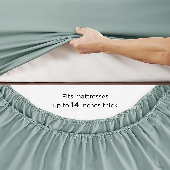 Bedsure Sage Green Twin XL Comforter Set - 5 Pieces Solid Twin XL Bed in a Bag for College, Twin XL Bed Set Sage Green with Comforters, Sheets, Pillowcase & Sham, Extra Long Twin Comforter Set