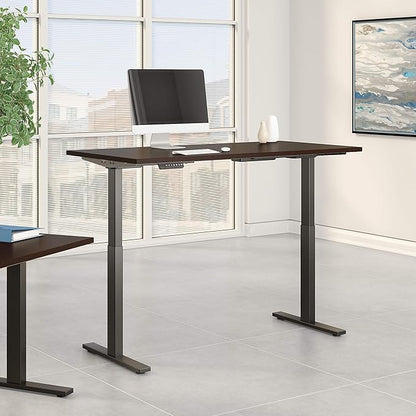 Bush Business Furniture Move 60 Electric Ergonomic Sit-Stand Computer Table for Home and Professional Office, 72W x 30D, Mocha Cherry