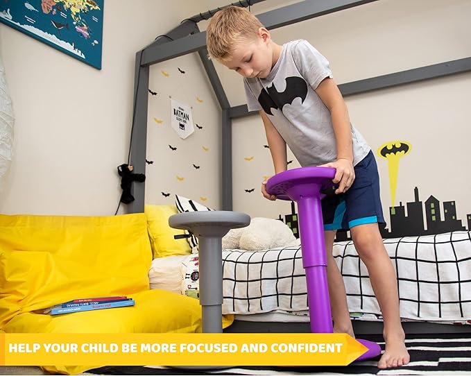 Studico ActiveChairs Adjustable Wobble Stool, Flexible Classroom Seating, Improves Focus, Posture & Helps ADHD/ADD, Sensory Chair, Active Desk Chairs, Adjusts from 16.65" to 23.75", Ages 13-18, Purple