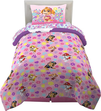 Paw Patrol Girls Kids Bedding Super Soft Comforter and Sheet Set, (4 Piece) Twin Size, (Official) Nickelodeon Product By Franco