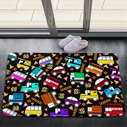 Car Rug Play Mat Kids Rugs for Playroom Car Rug for Boys Room Kids Mat Construction Play Mat Car Play Rug Car Carpet for Kids Carpet for Bedroom Truck Rugs for Boys Room,Black 2'×3'