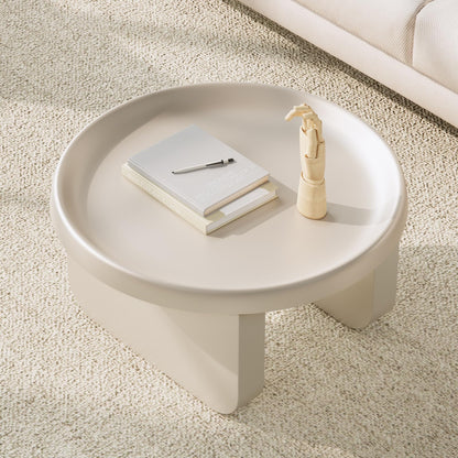 Round Coffee Table,Modern Coffee Table,Unique Circle Coffee Tables,Metal Center Table for Living Room (Black, 29.5 x 16.5)
