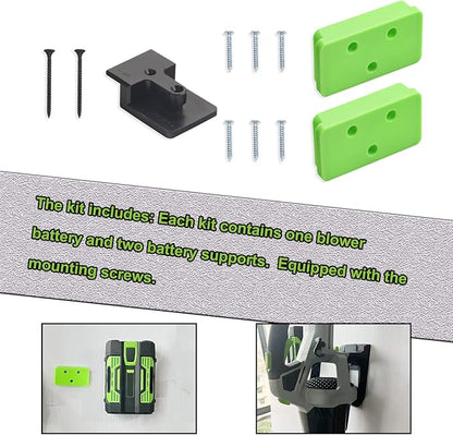 DECKMAN 1 x Leaf Blower Wall Mount | Holder | 2 x Battery Holders Compatible with EGO Leaf Blower/Battery, Blower Wall Mount for EGO 530 615 650 CFM Blower, Battery Mounts Fit for EGO 54v Batteries