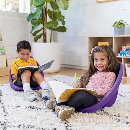 ECR4Kids Leaf Floor Seat, Rocker Chair, Purple, 6-Piece