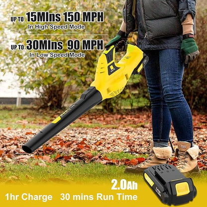 Leaf Blower Cordless,21V Handheld Electric Leaf Blower with Battery and Charger, 2 Speed Mode, Lightweight Battery Powered Leaf Blowers for Lawn Care,Patio, Yard, Sidewalk,Snow Blowing