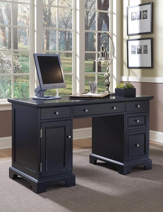 Bedford Black Pedestal Desk by Home Styles