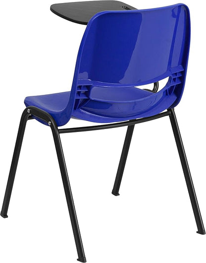 Flash Furniture HERCULES Blue Ergonomic Shell Chair with Right Handed Flip-Up Tablet Arm