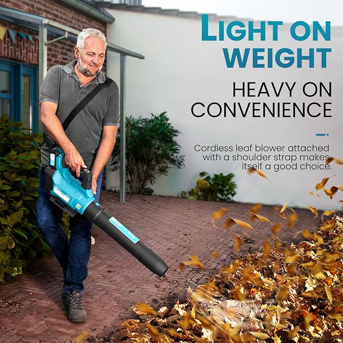 Leaf Blower Cordless, 580CFM/160MPH & 3 Speed Levels, Electric Cordless Leaf Blower with 2 * 4.0Ah Battery Powered, Blowers for Lawn Care, Blower with Extension Nozzle