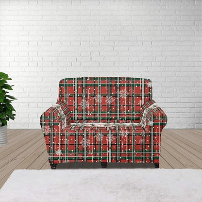 FKELYI Christmas Decorations Sofa Couch Cover Comfortable Furniture Protector Easy Going Stretch Sofa Slipcover with Elastic Bottom S