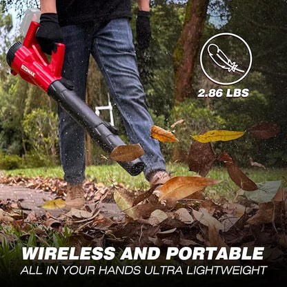 Leaf Blower Cordless for MilWaukee m18 Battery, 125-MPH 450-CFM Cordless Leaf Blower, Battery Powered Leaf Blowers for Town Care, Patio, Blowing Leaves and Snow (Battery Not Included, Only Tool)