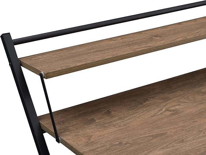 33" Foldable Computer, Space-Saving Compact Writing Desk, Folding Tray Mobile Workstation with Adjustable Levels Pads, Brown