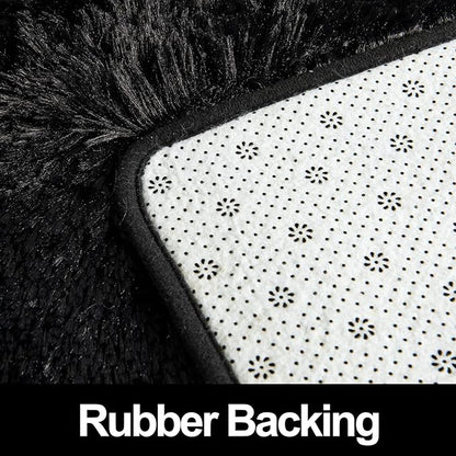 Super Soft Fluffy Shaggy Rugs 4x5.9 Feet for Living Room Bedroom, Fuzzy Plush Area Rugs for Girls Kids Room Nursery Home Decor, Furry Dorm Cute Non-Slip Indoor Floor Carpet, Black