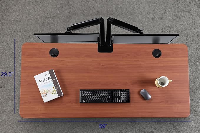 ApexDesk K Series 60" Electric Height Adjustable Standing Desk with LED Memory Controller (Cherry)