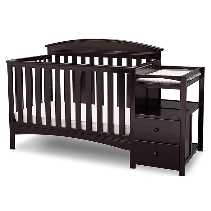 Delta Children Abby Convertible Crib and Changer, Dark Chocolate