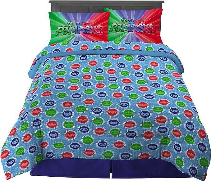 Franco Kids Bedding Super Soft Comforter and Sheet Set, 5 Piece Full Size, PJ Masks