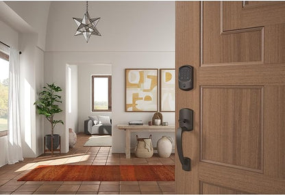 SCHLAGE BE489WB GRW 716 Encode WiFi Deadbolt Smart Lock, Keyless Entry Touchscreen Door Lock with Greenwich Trim, Aged Bronze
