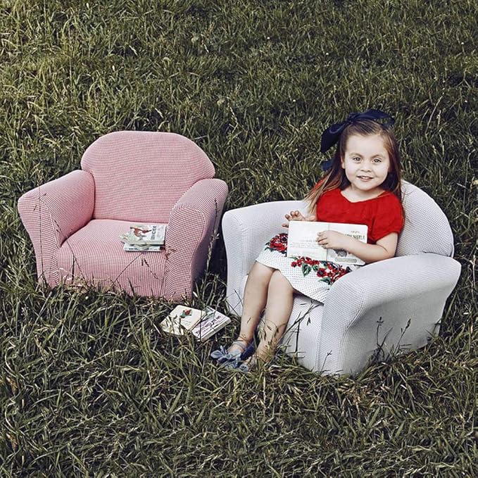 KEET Roundy Kid's Chair, Gingham Chair Only, Lavender