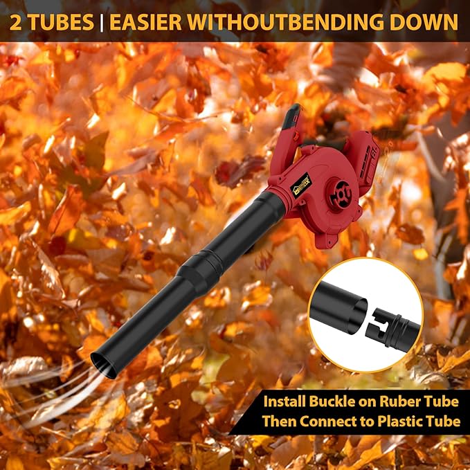 Cordless Leaf Blower for Milwaukee M18 Battery, 2-in-1 Handle Electric Blower + Vacuum Cleaner, 6 Variable Speed Up to 180MPH, Electric Jobsite Air Blower with Brushless Motor (Battery Not Included)