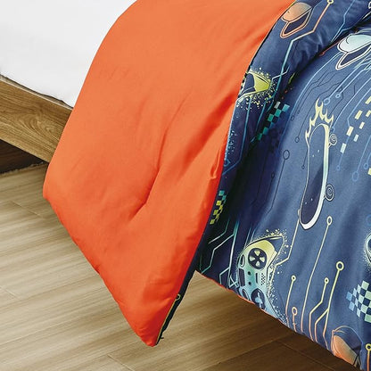 for Kids Game Boy 4-Piece Comforter Set - Beautiful Motif Design Bedding Set with Embrodery Print