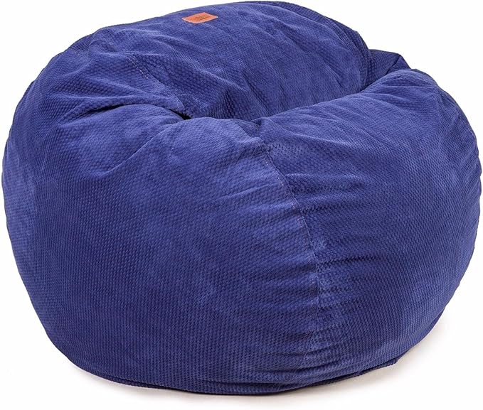 CordaRoy's Chenille Bean Bag Chair, Convertible Chair Folds from Bean Bag to Lounger, As Seen on Shark Tank, Navy - King Size