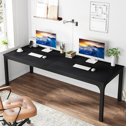78.7 Inches Extra Long Two Person Office Desk,Double Workstation for Home Office,Black
