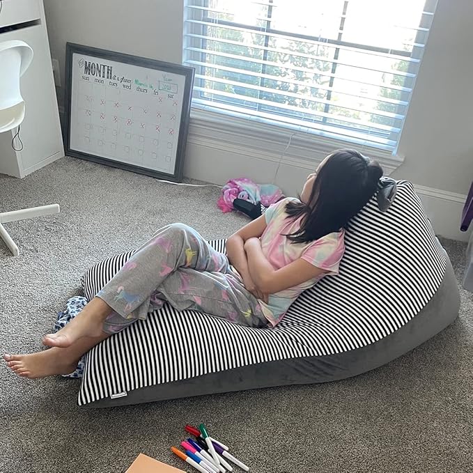 Stuffed Animal Storage Bean Bag Chair Cover | 53" Extra Large Beanbag Cover for Kids and Adults, Plush Toys Holder and Organizer for Boys and Girls | Premium Velvet - Soft & Comfortable
