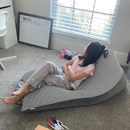 Stuffed Animal Storage Bean Bag Chair Cover | 53" Extra Large Beanbag Cover for Kids and Adults, Plush Toys Holder and Organizer for Boys and Girls | Premium Velvet - Soft & Comfortable