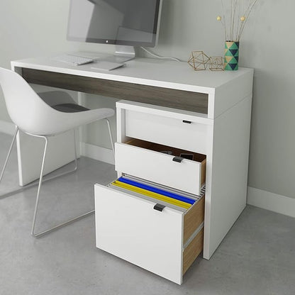Nexera 211348 Reversible Office Desk Panel, White & Bark Grey