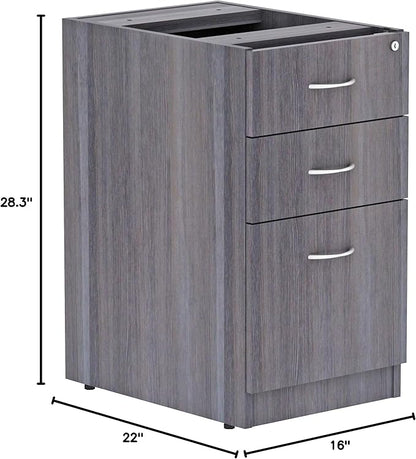 Lorell LLR69558 - Weathered Charcoal Laminate Desking Pedestal