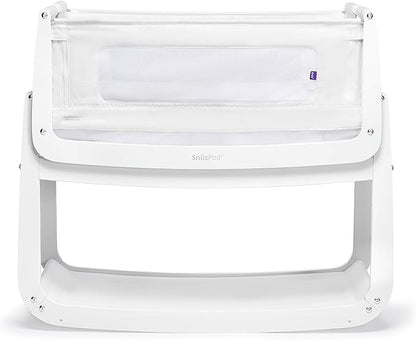SnuzPod4, Bassinet Bedside Sleeper - Comfortable Baby Crib and Bed, 3D Breathable Mattress, Fits Bed with Adjustable Max. Height of 28.5”, Machine Washable Mesh Liner (White)