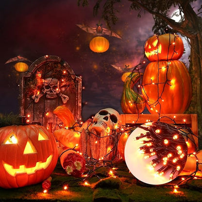 Toodour Halloween Orange Lights, 131ft 350 LED Plug in Halloween String Lights with 8 Modes and Timer, Connectable Outdoor Halloween Lights for Home, Party, Indoor Halloween Decor