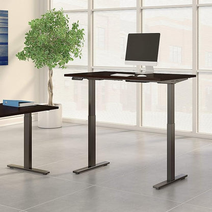 Bush Business Furniture Move 60 Electric Ergonomic Sit-Stand Computer Table for Home and Professional Office, 48W x 24D, Mocha Cherry