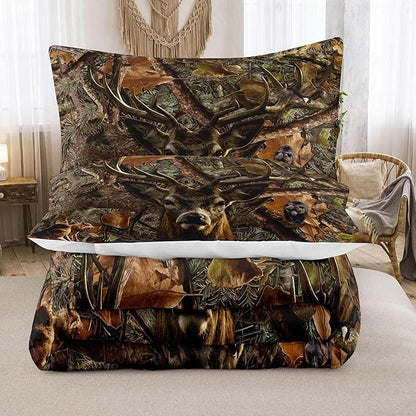 NINENINE Deer Comforter Set,Boys Twin Bedding Sets,Camo Comforter Sets,Twin Comforter Sets for Boys,Western Bedding Sets with 1 Comforter 1 Pillowcase