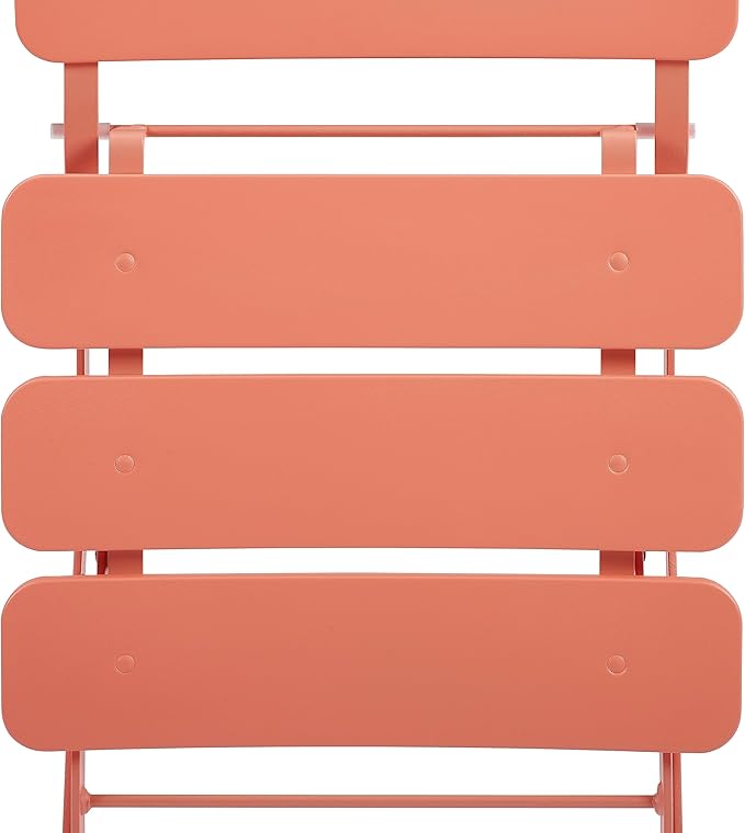 Crosley Furniture CF7390-CO Karlee Retro Metal Indoor/Outdoor 3-Piece Bistro Set with Table and 2 Chairs, Coral