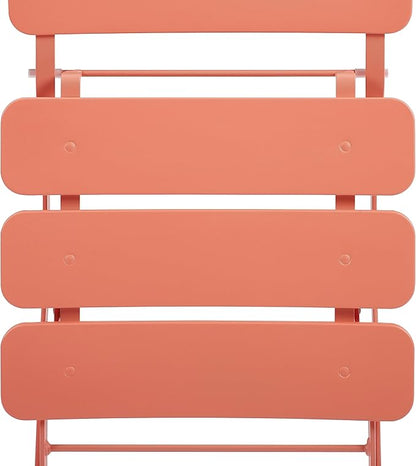 Crosley Furniture CF7390-CO Karlee Retro Metal Indoor/Outdoor 3-Piece Bistro Set with Table and 2 Chairs, Coral