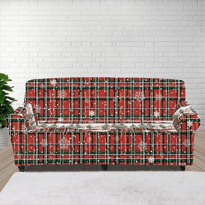 FKELYI Christmas Decorations Sofa Couch Cover Comfortable Furniture Protector Easy Going Stretch Sofa Slipcover with Elastic Bottom XL