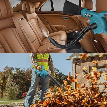 Cordless Leaf Blower, 150Mph 3 Speed Mode Handheld Electric Leaf Blowers 2-in-1 Lightweight Mini Cordless Leaf Vacuum with Brushless Motor for 18-21V Battery(Battery Not Included)