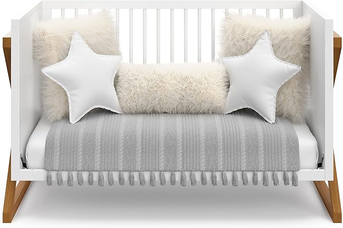 Storkcraft Equinox 3-in-1 Convertible Crib (Vintage Driftwood) Easily Converts to Toddler Bed & Daybed, 3-Position Adjustable Mattress Support Base, Modern Two-Tone Design for Contemporary Nursery
