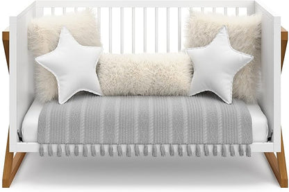 Storkcraft Equinox 3-in-1 Convertible Crib (Vintage Driftwood) Easily Converts to Toddler Bed & Daybed, 3-Position Adjustable Mattress Support Base, Modern Two-Tone Design for Contemporary Nursery