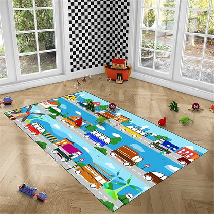 Car Carpet for Kids Kids Rugs for Playroom Car Track Rug Road Rug for Kids Car Play Rug Road Carpet for Toy Cars Car Track Rugs for Boys Car Rug for Boys Room 3'×5'
