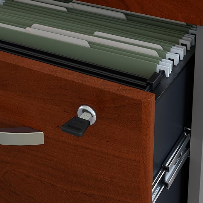 Bush Business Furniture Series C Mobile Under Desk Arrives Fully Assembled | Stylish 3 Drawer File Cabinet for Professional or Home Office, Hansen Cherry