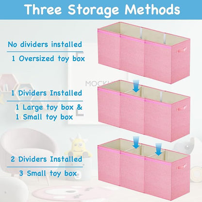 Large Toy Box Chest,Big Toy Storage Organizer,Storage Bins with Lids,Stuffed Animal Storage,Toy Bins for Kids Extra Large,Toddlers,Baby,Girls,Nursery,Living room,playroom(Pink)