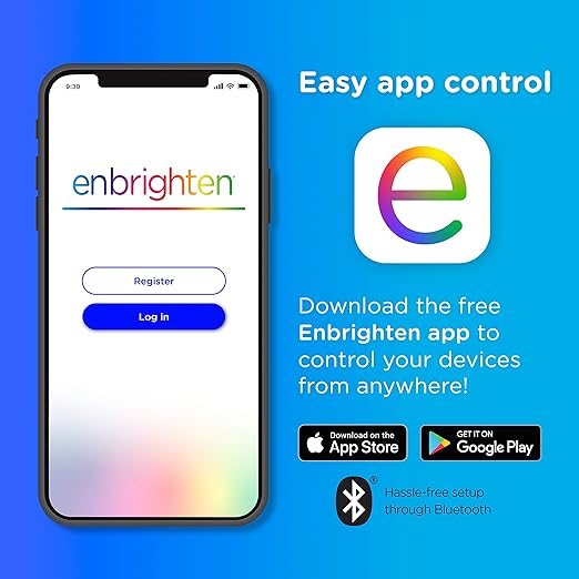 Enbrighten Vibe Outdoor Smart Plug, 2 Grounded Outlets, Weather-Resistant, Custom ON/Off Controls, Schedule Outdoor Lighting, Compatible with Alexa, Google Assistant, Black, 51251