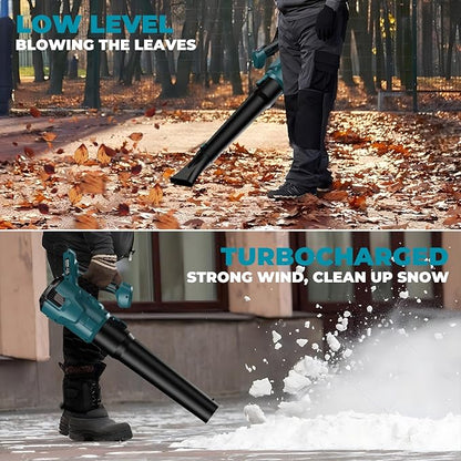 Cordless Leaf Blower for makita 18V Battery, 480 CFM Electric Blower with Brushless Motor, Adjustable 3 Speeds up to 22000RPM, Handheld Leaf Blower for Lawn Care,Yard and Snow Blowing(No Battery)