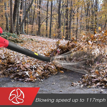 PowerSmart 20V Cordless Leaf Blower with 2 Batteries and Charger, Lightweight & Small Blowers for Benches, Gutters, Lawns (PS76101A), 2024 Version