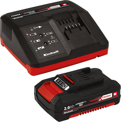 Einhell GE-CL Power X-Change 18-Volt Cordless 130-MPH 90-CFM Varaible Speed Air Sweeper / Leaf Blower, Kit (w/ 2.0-Ah Battery + Fast Charger)