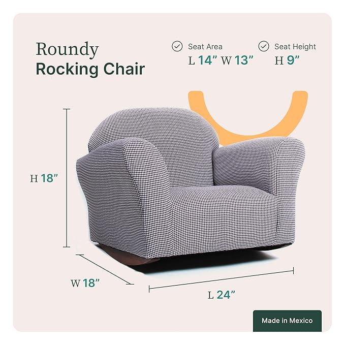 Keet Roundy Rocking Kid's Chair, Brown Gingham